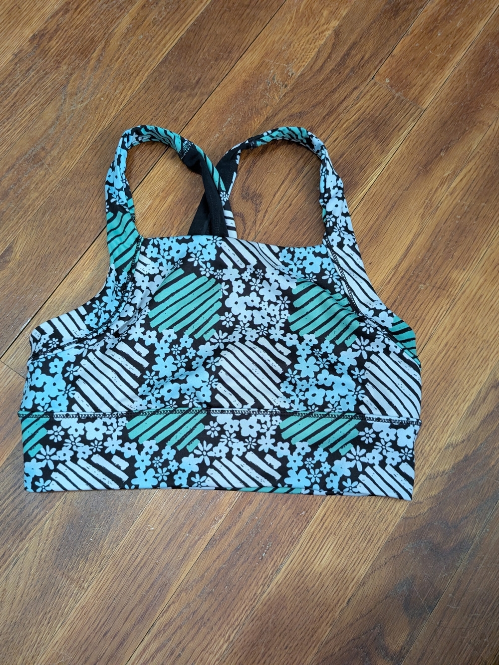 Fp Movement in Your Corner Floral Racerback Sports Bra in Daisy Check Small